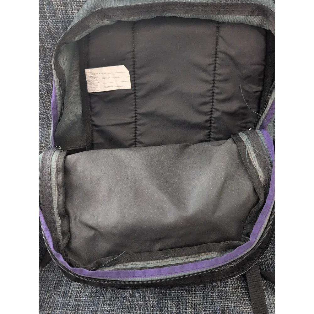 Vintage LL Bean Continental‎ Green Purple & Black School Backpack Large Monogram